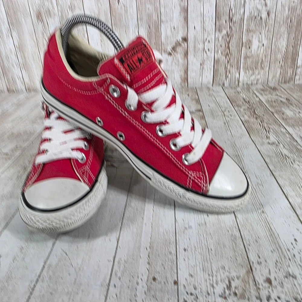 Converse All Star Junior Red Low Top‎ Canvas Sneakers Shoes Size 5 Youth - Picture 6 of 8